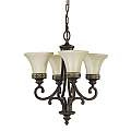Lampadario Contemporaneo Drawing Room Acciaio Noce Vetro 4 Luci E27 FE-DRAWING-ROOM4