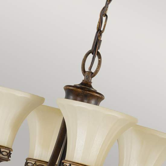 Lampadario Contemporaneo Drawing Room Acciaio Noce Vetro 4 Luci E27 FE-DRAWING-ROOM4