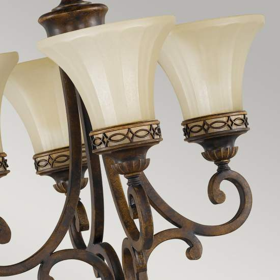 Lampadario Contemporaneo Drawing Room Acciaio Noce Vetro 4 Luci E27 FE-DRAWING-ROOM4
