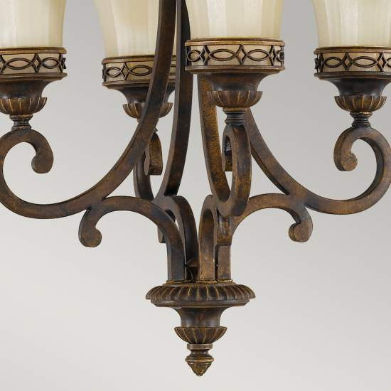 Lampadario Contemporaneo Drawing Room Acciaio Noce Vetro 4 Luci E27 FE-DRAWING-ROOM4