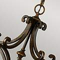 Lampadario Contemporaneo Drawing Room Acciaio Noce Vetro 5 Luci E27 FE-DRAWING-ROOM5