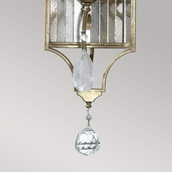 Applique Contemporanea Gianna Cristallo Argento Dorato Vetro Oro 1 Luce E14 FE-GIANNA1