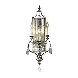 Applique Contemporanea Gianna Cristallo Argento Dorato Vetro Oro 3 Luci E14