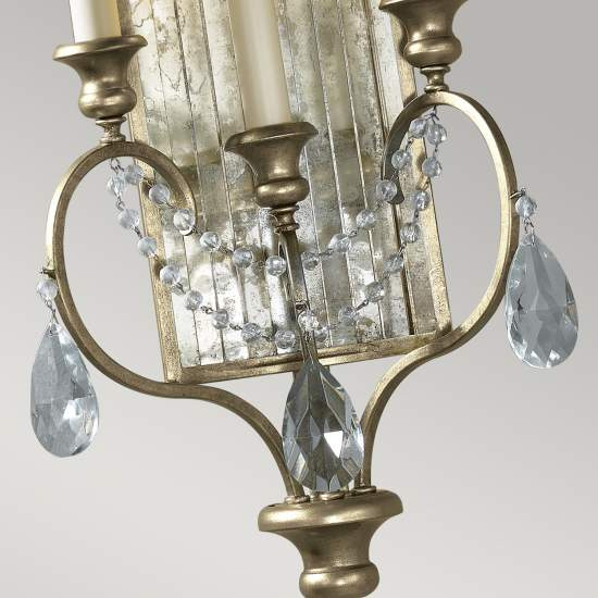 Applique Contemporanea Gianna Cristallo Argento Dorato Vetro Oro 3 Luci E14 FE-GIANNA3W