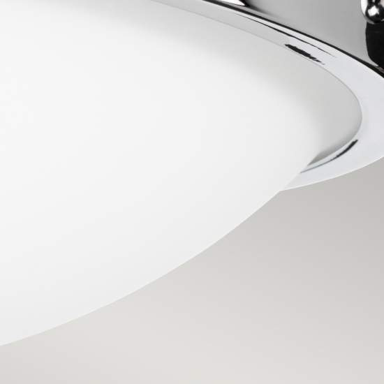 Plafoniera Contemporanea Gravity Acciaio Cromo Lucido Vetro 2 Luci E27 FE-GRAVITY-F-PC