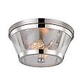 Plafoniera Contemporanea Harrow Alluminio Nichel Lucido Vetro 2 Luci E27 FE-HARROW-F