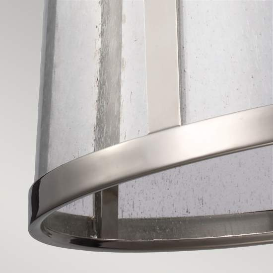 Sospensione Contemporanea Harrow Alluminio Nichel Lucido Vetro E27 D40,6Cm FE-HARROW-P-M