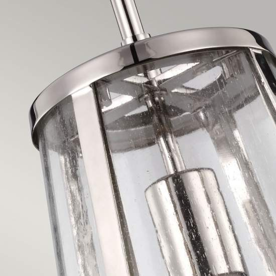 Sospensione Contemporanea Harrow Alluminio Nichel Lucido Vetro 1 Luce E27 D20Cm FE-HARROW-P-S