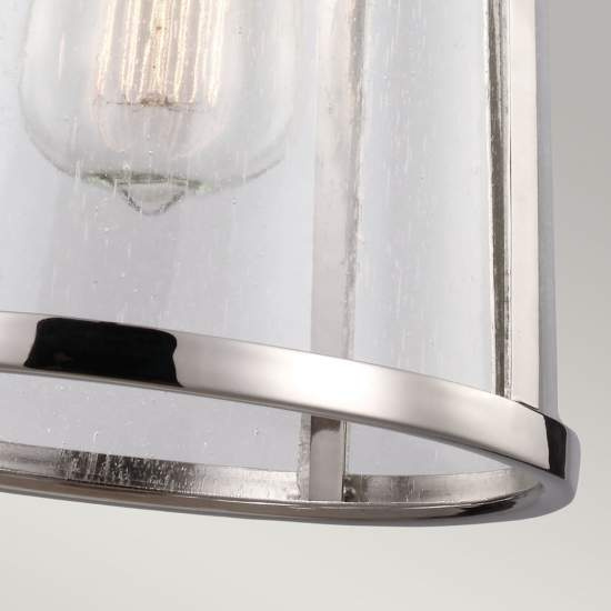 Sospensione Contemporanea Harrow Alluminio Nichel Lucido Vetro 1 Luce E27 D20Cm FE-HARROW-P-S