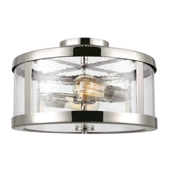 Lampadario Contemporaneo Harrow Acciaio Nichel Lucido Vetro 2 Luci E27 FE-HARROW-SF
