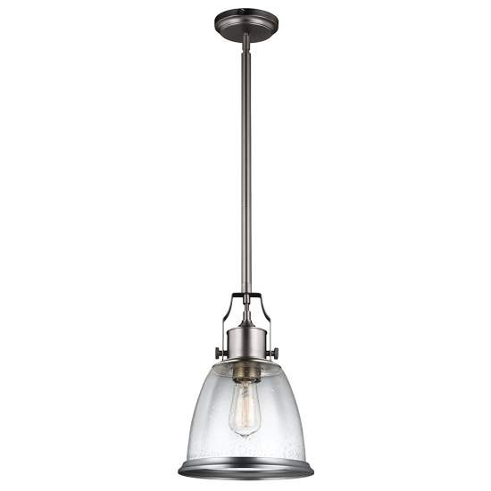 Sospensione Contemporanea Hobson Acciaio Nichel Satinato 1 Luce E27 FE-HOBSON-P-M-SN