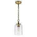 Sospensione Contemporanea Hounslow Acciaio Ottone Brunito Vetro 1 Luce E27 FE-HOUNSLOW-P-BB