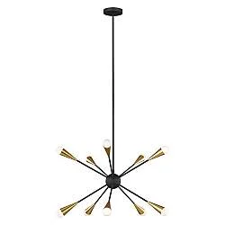 Lampadario Industrial Jax Acciaio Nero Mezzanotte 10 Luci G9 3 Ledw 3000K 3200Lm