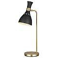Lampada Da Scrivania Contemporanea Joan Acciaio Nero Ottone Brunito 1 Luce E27 FE-JOAN-TL-MB