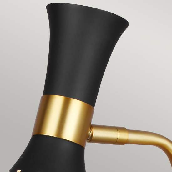 Lampada Da Scrivania Contemporanea Joan Acciaio Nero Ottone Brunito 1 Luce E27 FE-JOAN-TL-MB