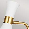Lampada Da Scrivania Contemporanea Joan Acciaio Bianco Ottone Brunito 1 Luce E27 FE-JOAN-TL-MW