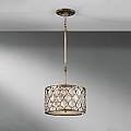 Sospensione Contemporanea Lucia In Acciaio Argento Brunito Cristallo 1 Luce E27 FE-LUCIA-P-C