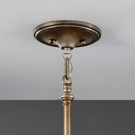 Sospensione Contemporanea Lucia In Acciaio Argento Brunito Cristallo 1 Luce E27 FE-LUCIA-P-C
