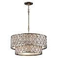 Lampadario Contemporaneo Lucia Acciaio Argento Brunito Cristallo 6 Luci E27 FE-LUCIA-P-E-2TR