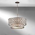Lampadario Contemporaneo Lucia Acciaio Argento Brunito Cristallo 6 Luci E27 FE-LUCIA-P-E-2TR