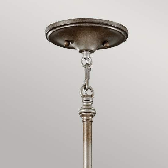 Lampadario Contemporaneo Lucia Acciaio Argento Brunito Cristallo 6 Luci E27 FE-LUCIA-P-E-2TR
