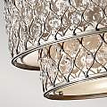 Lampadario Contemporaneo Lucia Acciaio Argento Brunito Cristallo 6 Luci E27 FE-LUCIA-P-E-2TR