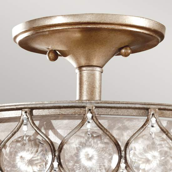 Lampadario Contemporaneo Lucia Acciaio Argento Brunito Cristallo 3 Luci E27 FE-LUCIA-SF