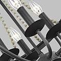 Lampadario Classico Nori Acciaio Zinco Scuro Anticato Legno Grigio 4 Luci E14 FE-NORI4-DWZ