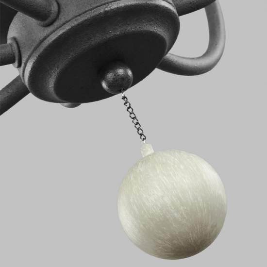 Lampadario Classico Nori Acciaio Zinco Scuro Anticato Legno Grigio 4 Luci E14 FE-NORI4-DWZ