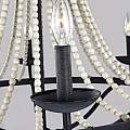 Lampadario Classico Nori Acciaio Zinco Scuro Anticato Legno Grigio 6 Luci E14 FE-NORI6-DWZ