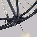 Lampadario Classico Nori Acciaio Zinco Scuro Anticato Legno Grigio 6 Luci E14 FE-NORI6-DWZ