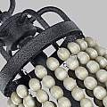 Lampadario Classico Nori Acciaio Zinco Scuro Anticato Legno Grigio 6 Luci E14 FE-NORI6-DWZ