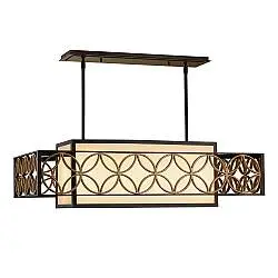 Lampadario Contemporaneo Remy Metallo Bronzo Antico Oro 4 Luci E27