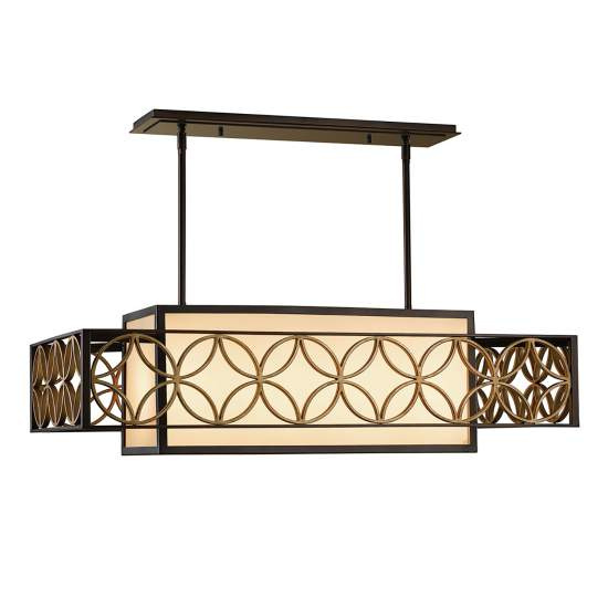 Lampadario Contemporaneo Remy Metallo Bronzo Antico Oro 4 Luci E27 FE-REMY-P-A