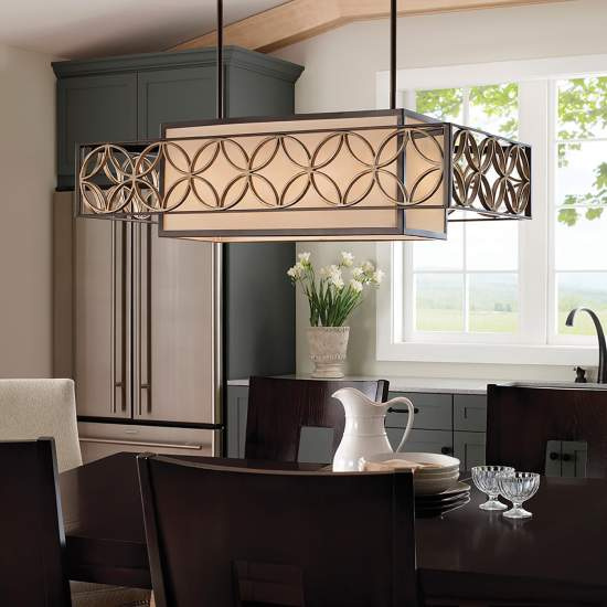 Lampadario Contemporaneo Remy Metallo Bronzo Antico Oro 4 Luci E27 FE-REMY-P-A