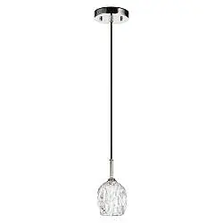 Sospensione Contemporanea Rubin Vetro Nichel Lucido 1 Luce G9 3 Ledw 3000K 320Lm