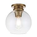 Plafoniera Contemporanea Tabby Acciaio Ottone Brunito Vetro 1 Luce E27 FE-TABBY-F-BB