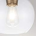 Plafoniera Contemporanea Tabby Acciaio Ottone Brunito Vetro 1 Luce E27 FE-TABBY-F-BB