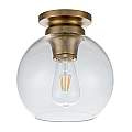 Plafoniera Contemporanea Tabby Acciaio Ottone Brunito Vetro 1 Luce E27 FE-TABBY-F-BB