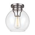 Plafoniera Contemporanea Tabby Acciaio Nichel Lucido Vetro 1 Luce E27 FE-TABBY-F-PN
