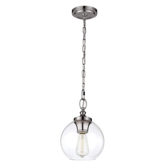 Sospensione Contemporanea Tabby Vetro Nichel Lucido 1 Luce E27 FE-TABBY-P-S