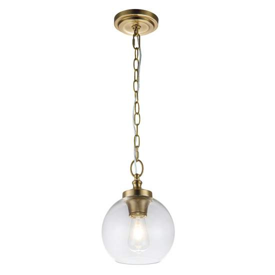 Sospensione Contemporanea Tabby Acciaio Ottone Brunito Vetro 1 Luce E27 FE-TABBY-P-S-BB