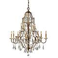 Lampadario Classico Valentina Acciaio Bronzo Ossidato Vetro 12 Luci E14 FE-VALENTINA12