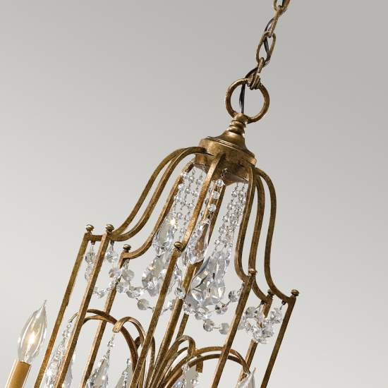 Lampadario Classico Valentina Acciaio Bronzo Ossidato Vetro 12 Luci E14 FE-VALENTINA12