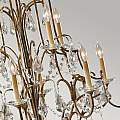 Lampadario Classico Valentina Acciaio Bronzo Ossidato Vetro 12 Luci E14 FE-VALENTINA12