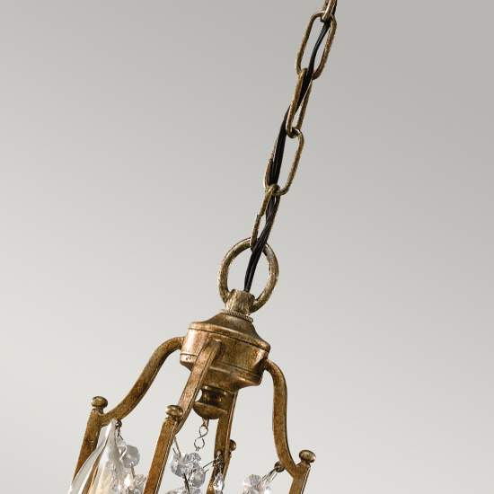 Lampadario Classico Valentina Acciaio Bronzo Ossidato Vetro 4 Luci E14 FE-VALENTINA4