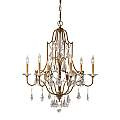 Lampadario Classico Valentina Acciaio Bronzo Ossidato Vetro 6 Luci E14 FE-VALENTINA6