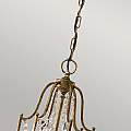 Lampadario Classico Valentina Acciaio Bronzo Ossidato Vetro 6 Luci E14 FE-VALENTINA6