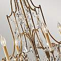 Lampadario Classico Valentina Acciaio Bronzo Ossidato Vetro 6 Luci E14 FE-VALENTINA6