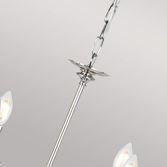 Lampadario Classico Finsbury Park Acciaio Nichel Lucido Vetro 6 Luci E14 FP6-POL-NICKEL